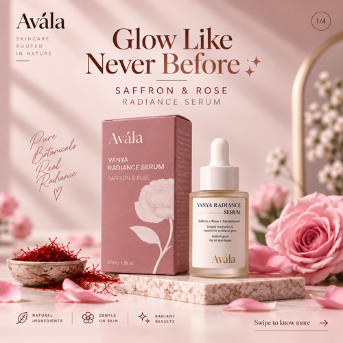 Avála Vanya Radiance Serum - Saffron & Rose Face Serum for Glowing Skin